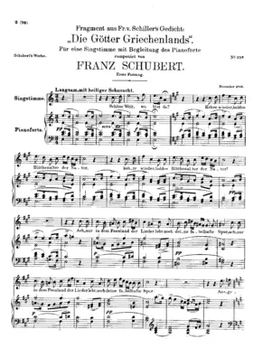 Strophe aus ‘Die Götter Griechenlands'