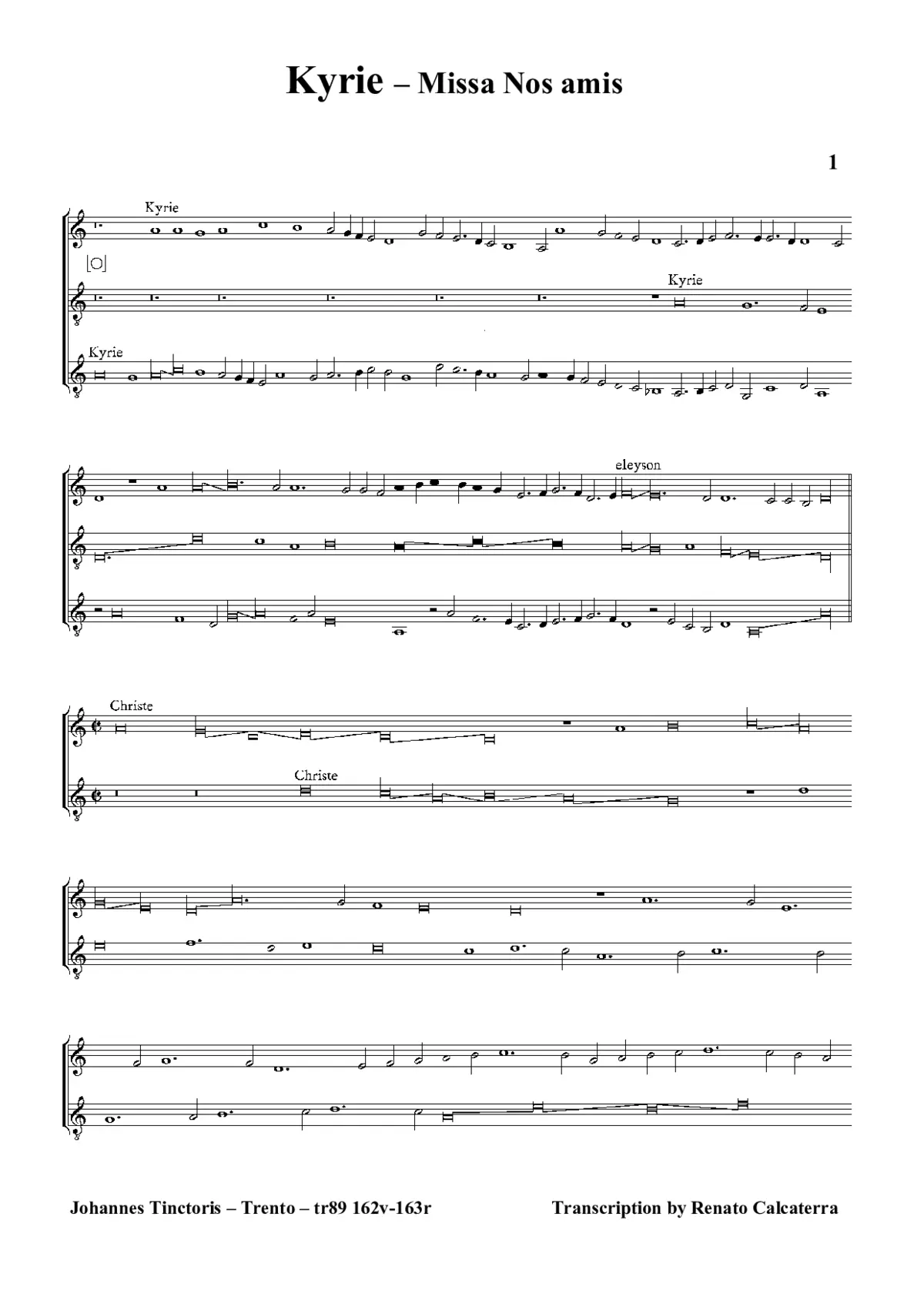 Missa Nos amis - Page 1