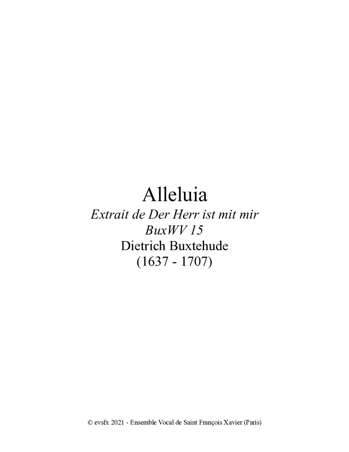 Alleluia (from "Der Herr ist mit mir", BuxWV 15) - Page 1