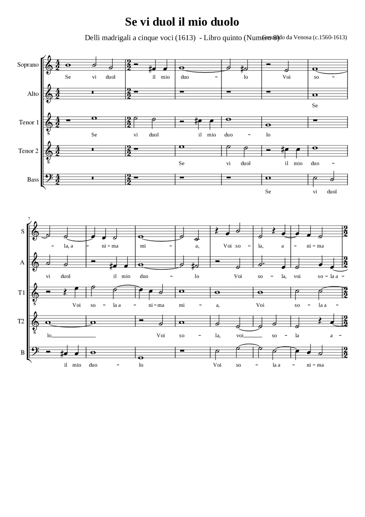 Se vi duol il mio duolo - Page 1