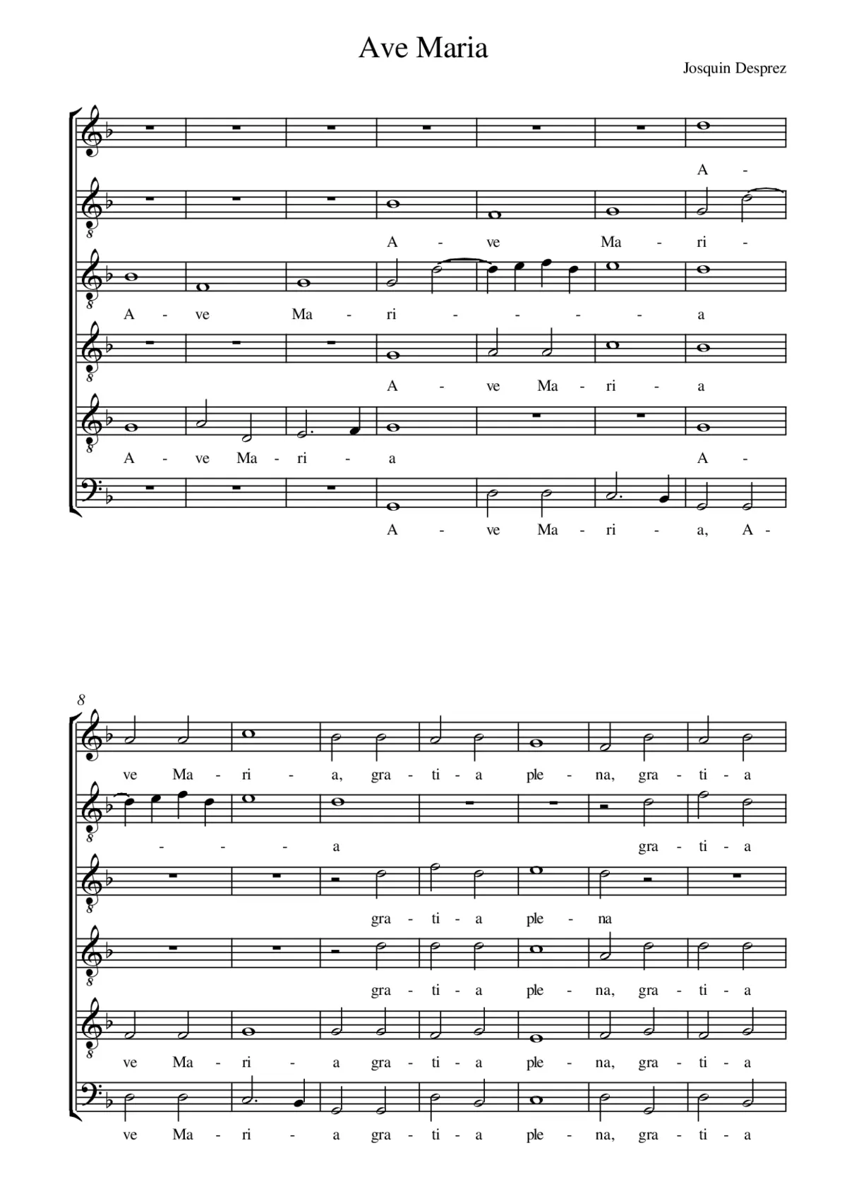Ave Maria … benedicta tu, a 6 - Page 1