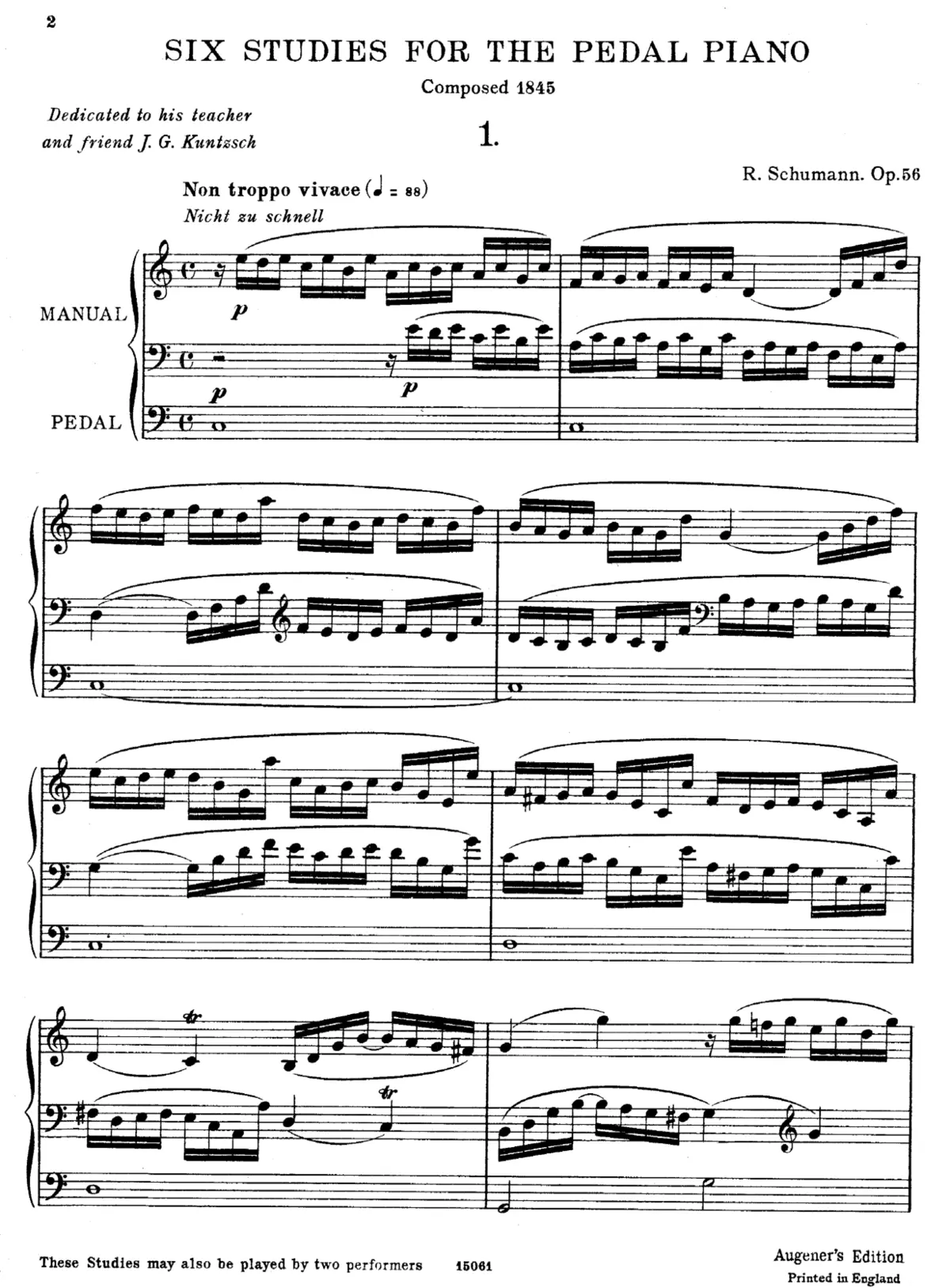 6 Studien in kanonischer Form für Orgel oder Pedalklavier - Page 1
