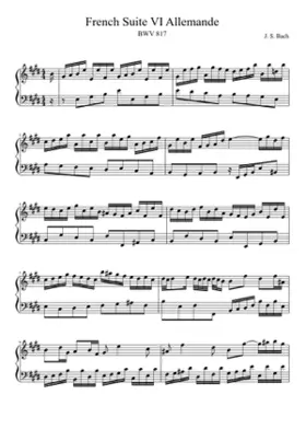 French Suite No.6 in E major BWV 817