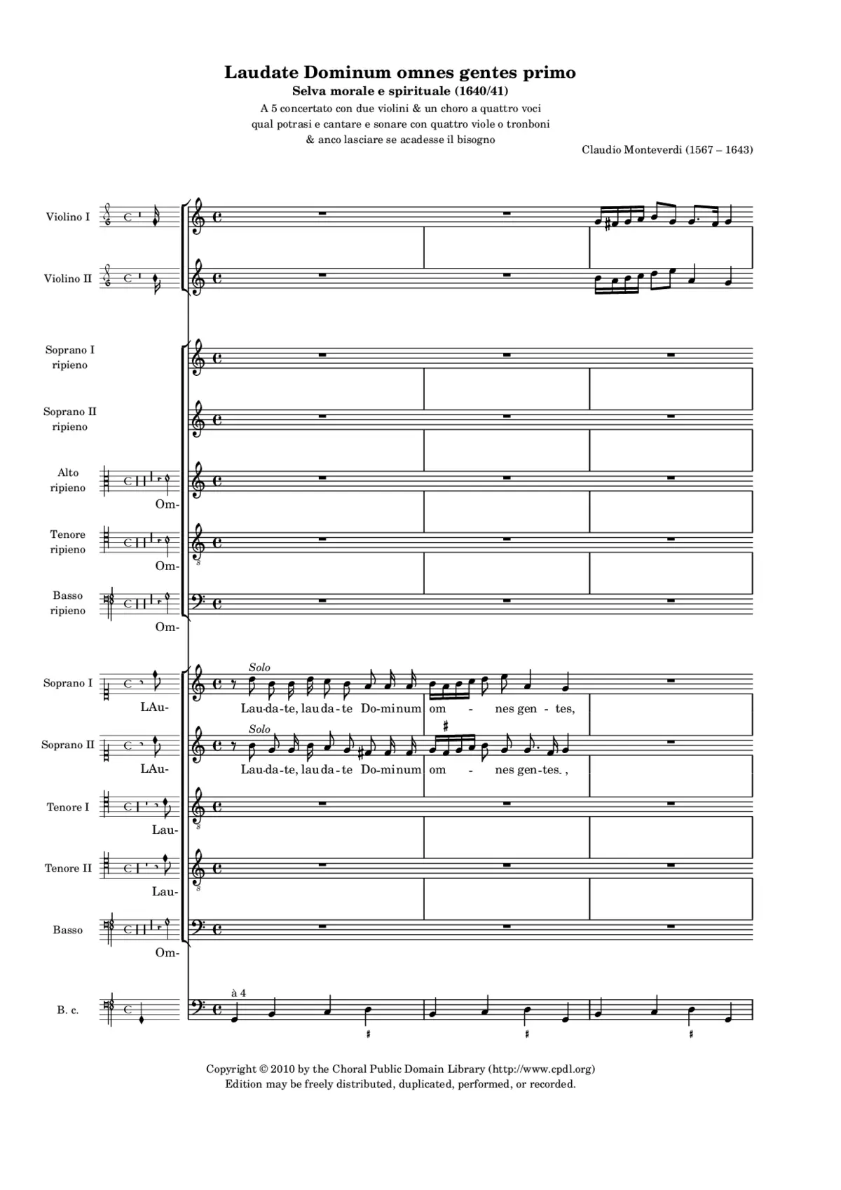 Laudate Dominum omnes gentes, SV 272 - Page 1