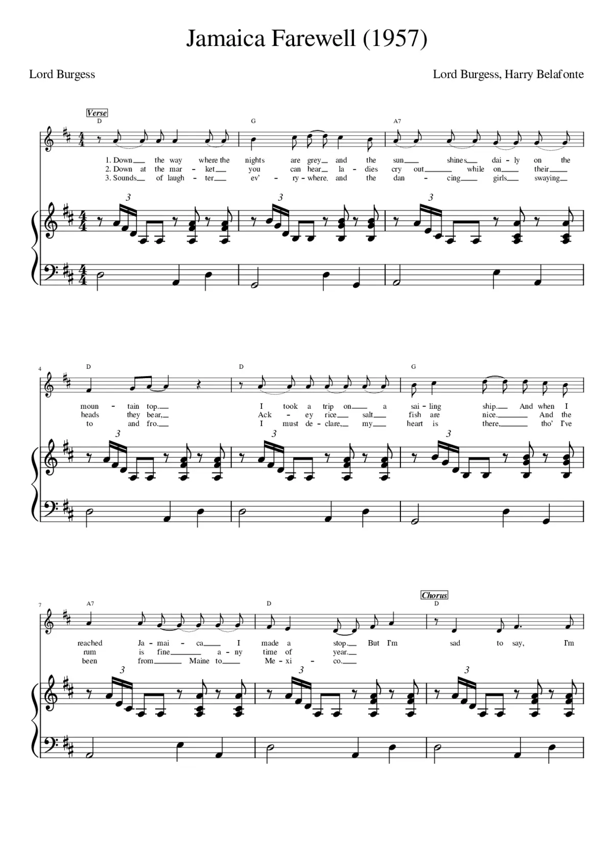 jamaica farewell - Page 1