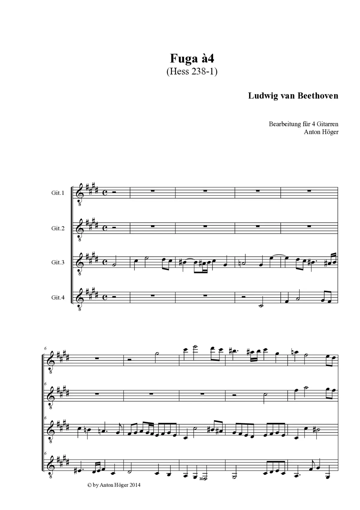 9 Fugues for 4 Voices - Page 1