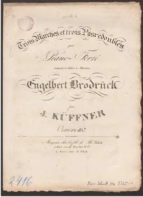 3 Marches et 3 Pas redoublés pour Piano-Forté
