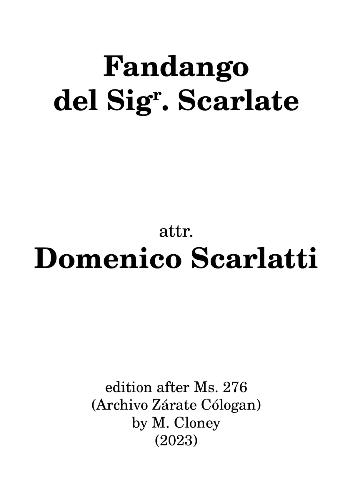 Fandango del Sigr. Scarlate - Page 1