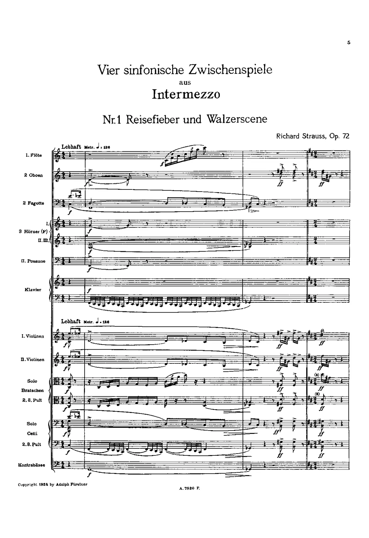 4 Sinfonische Zwischenspiele aus Intermezzo - Page 1