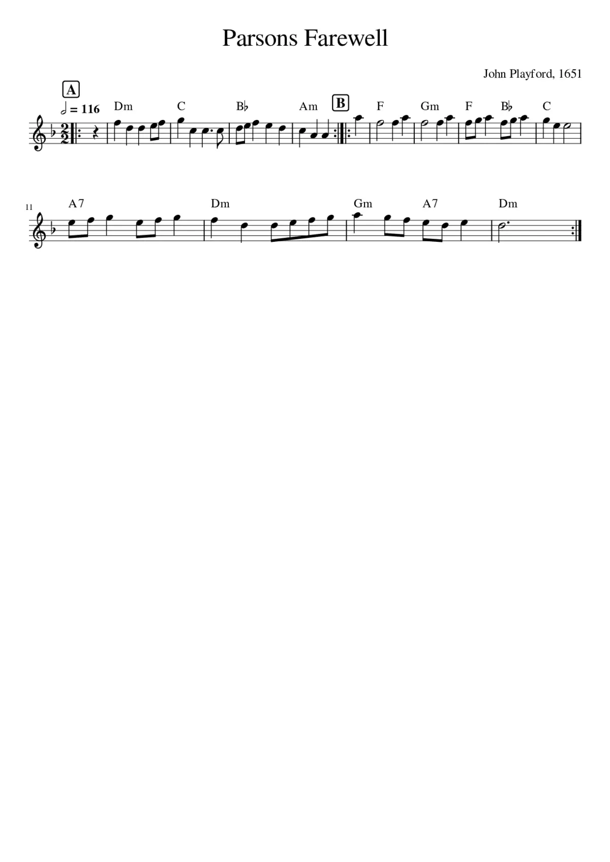 Parsons Farewell - Page 1