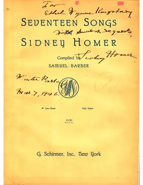 17 Songs by Sidney Homer