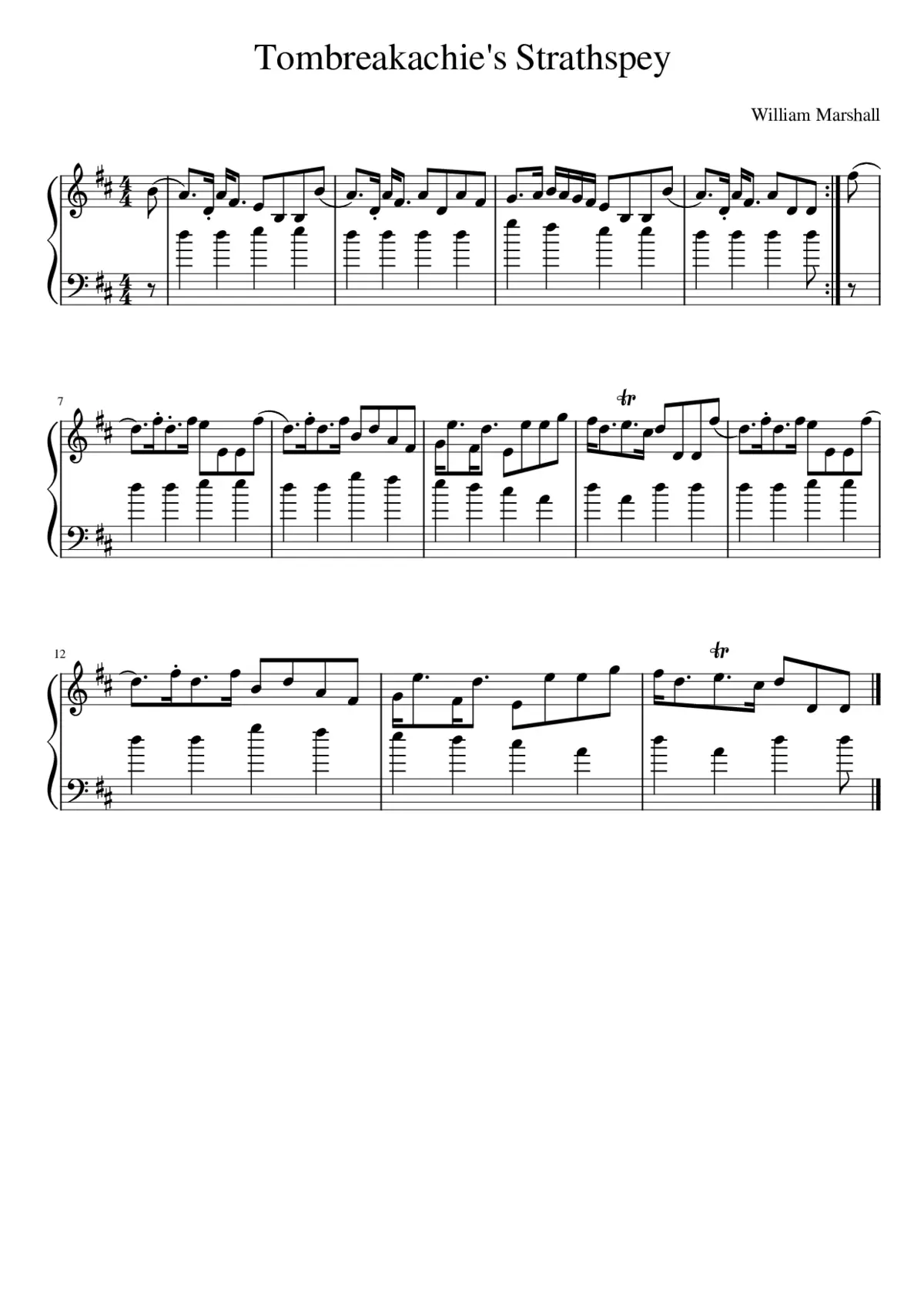 Tombreakachie's Strathspey - Page 1