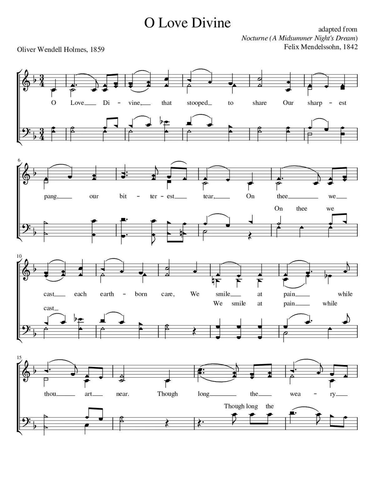 O Love Divine (Mendelssohn) - Page 1
