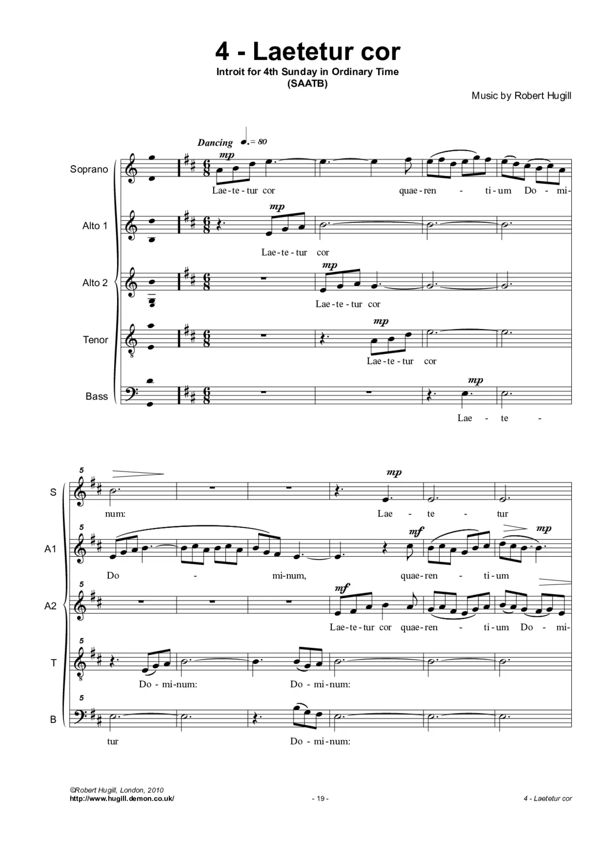 Laetetur cor - Page 1