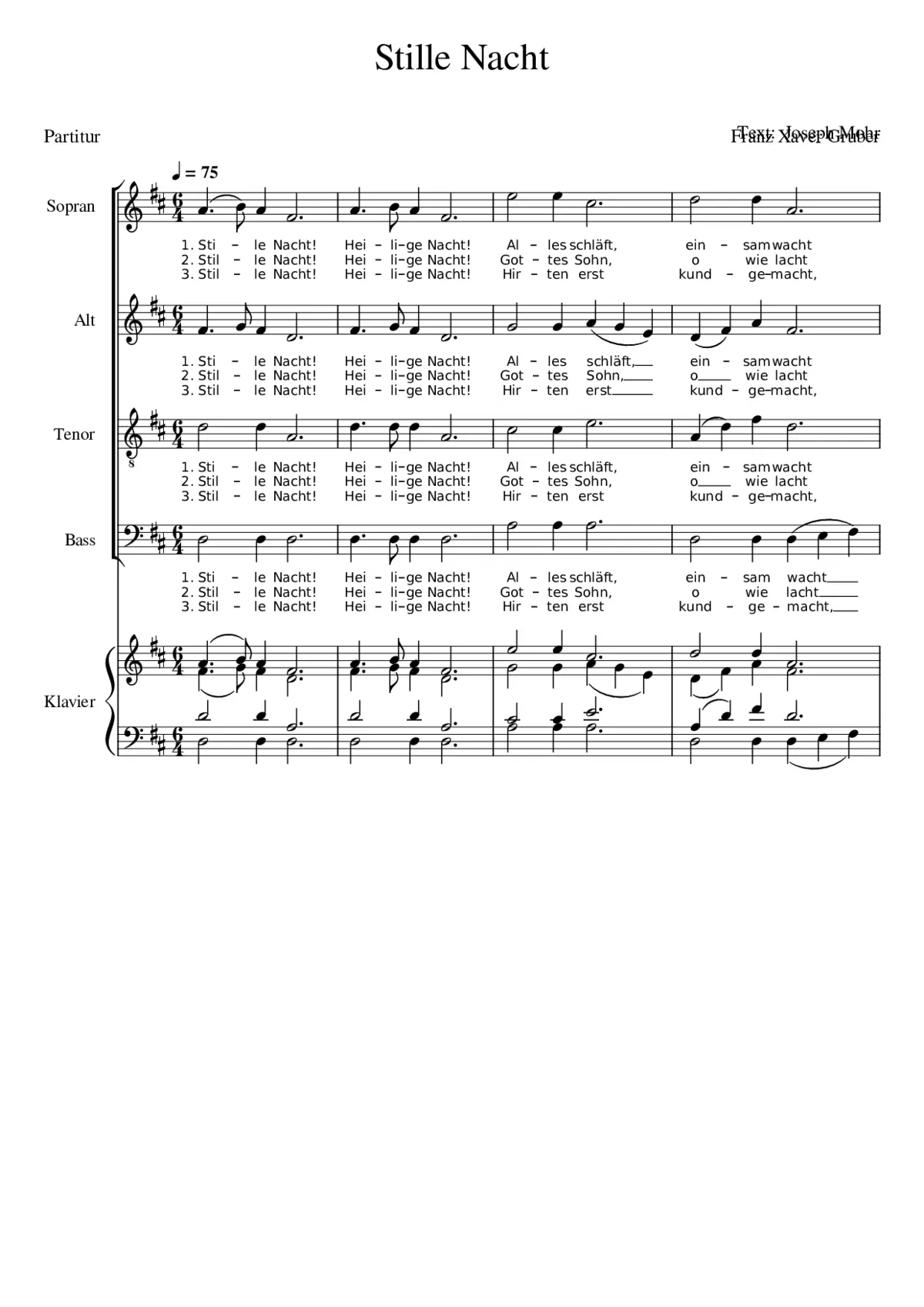 Stille Nacht heilige Nacht H.145 - Page 1