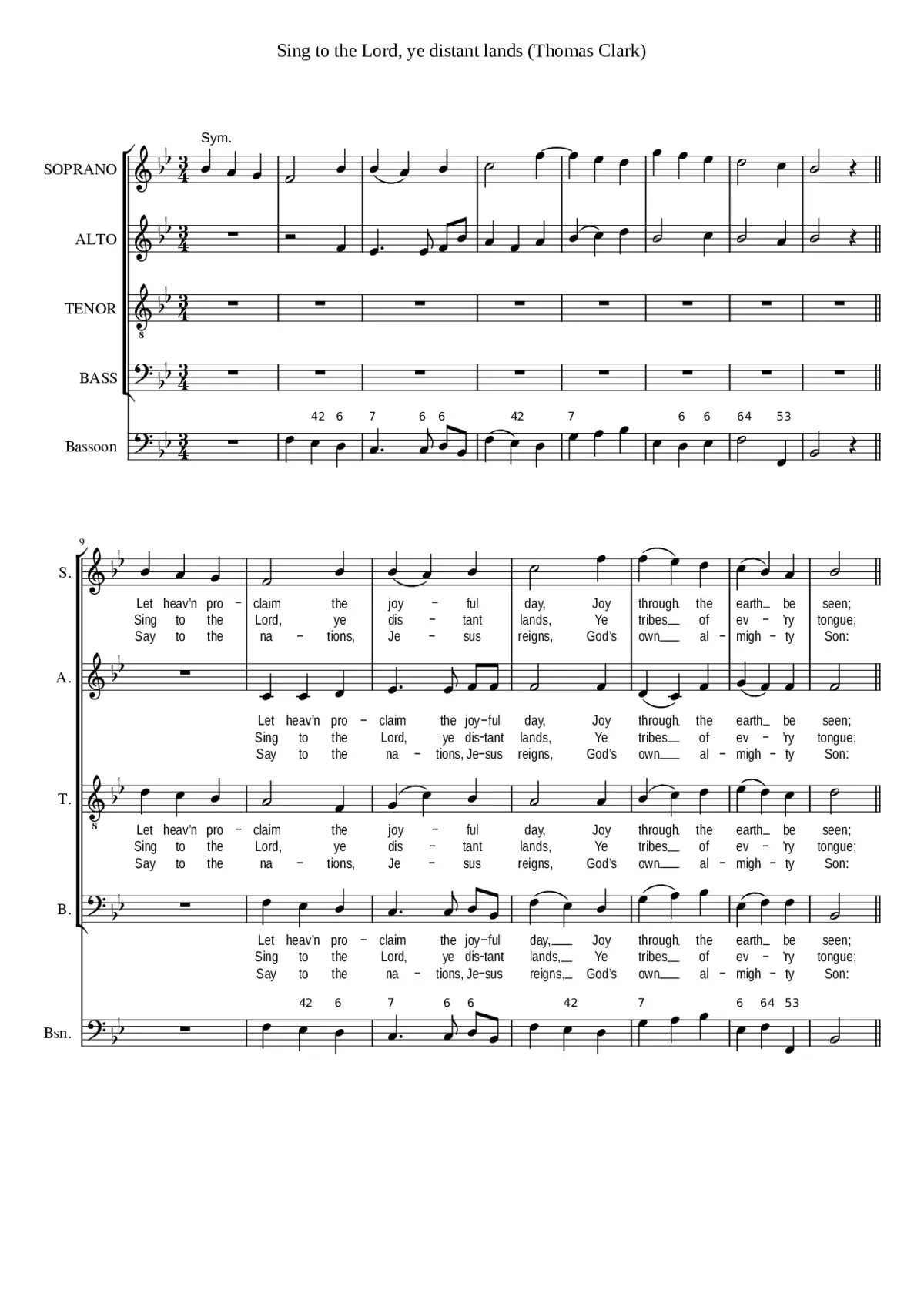 Sing to the Lord ye distant lands - Page 1