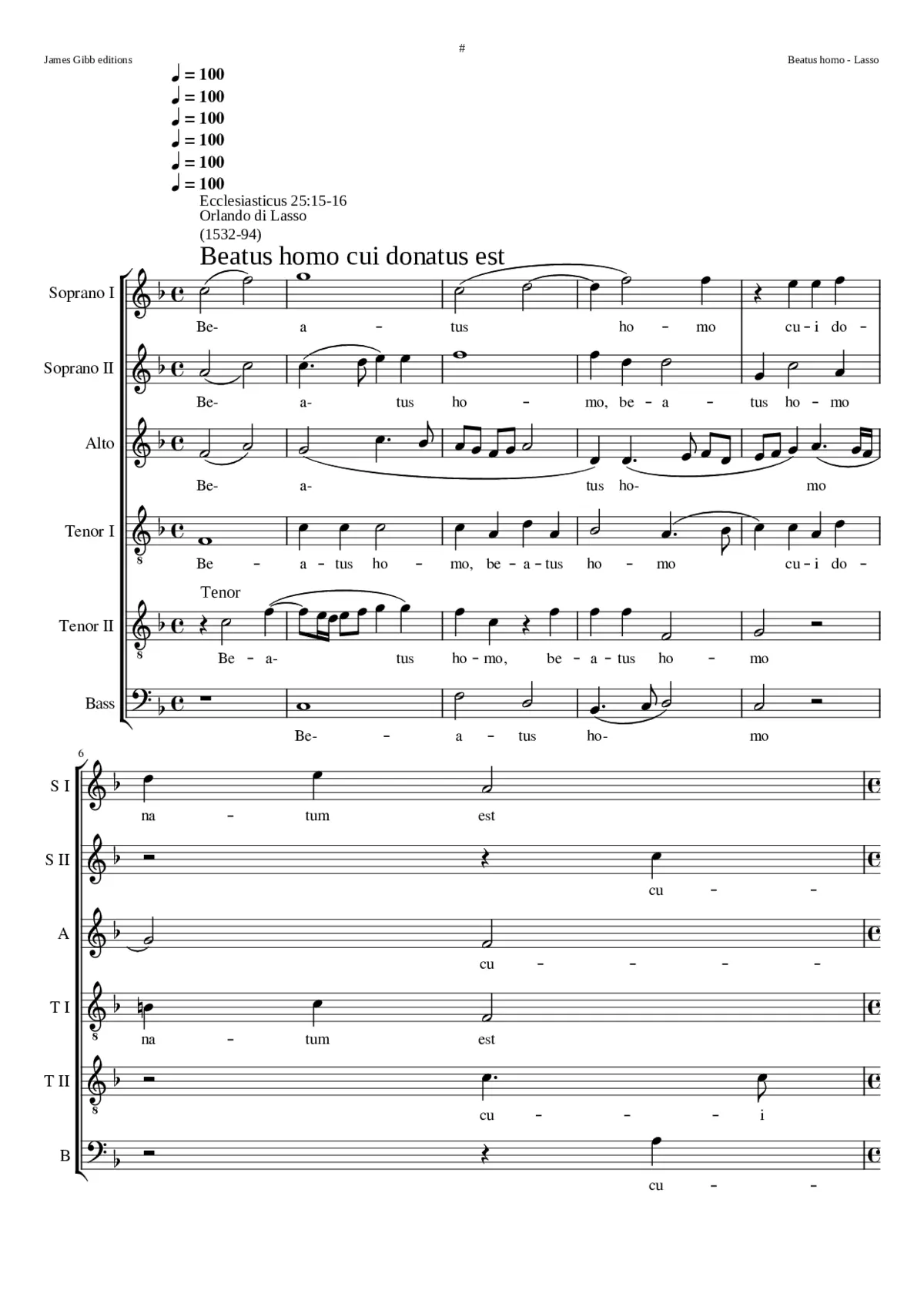 Beatus homo cui donatum est - Page 1