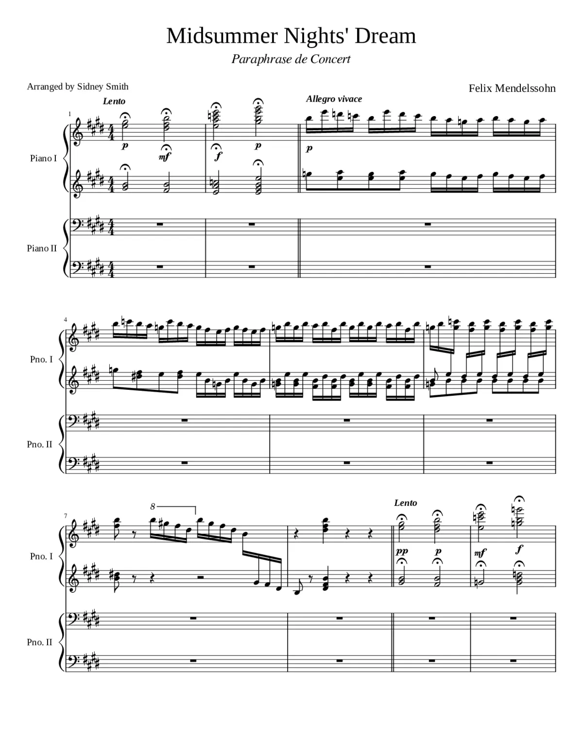 A Midsummer Night's Dream overture Op.21 - Page 1