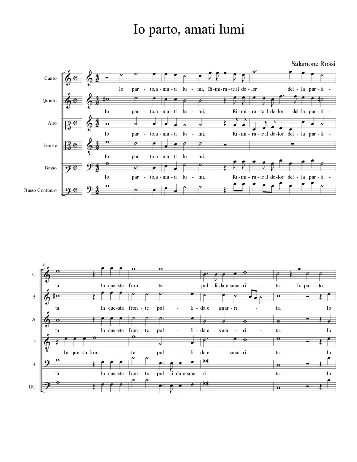 Io parto, amati lumi - Page 1