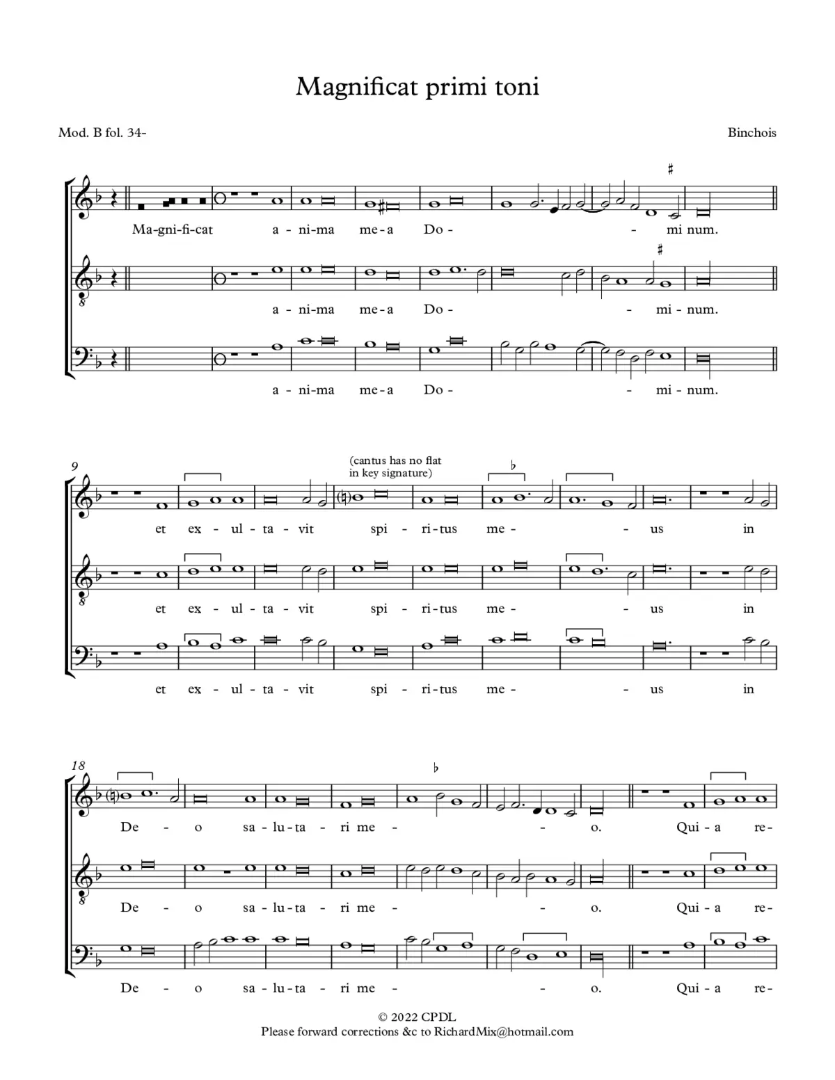 Magnificat primi toni - Page 1