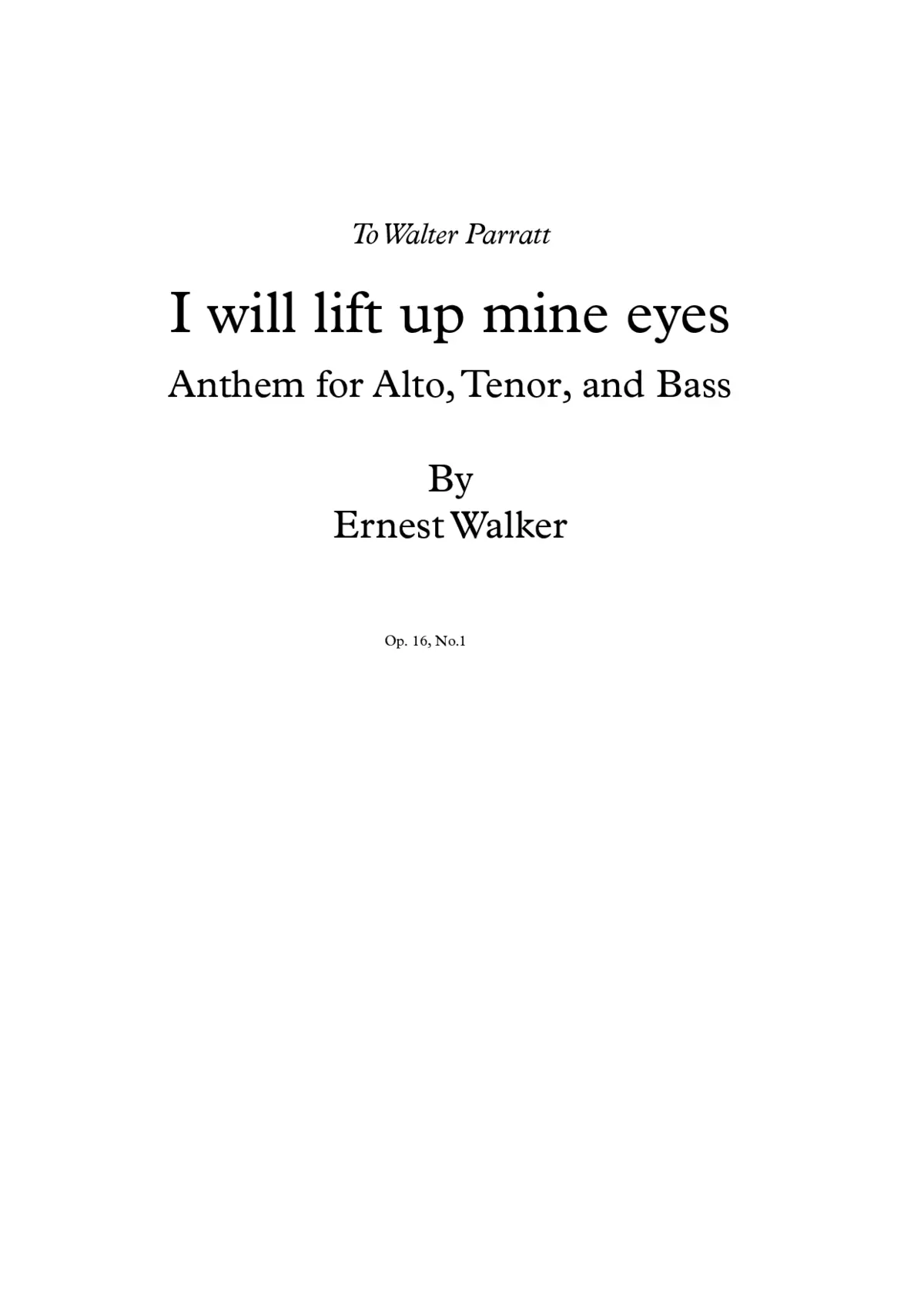 I will lift up mine eyes - Page 1