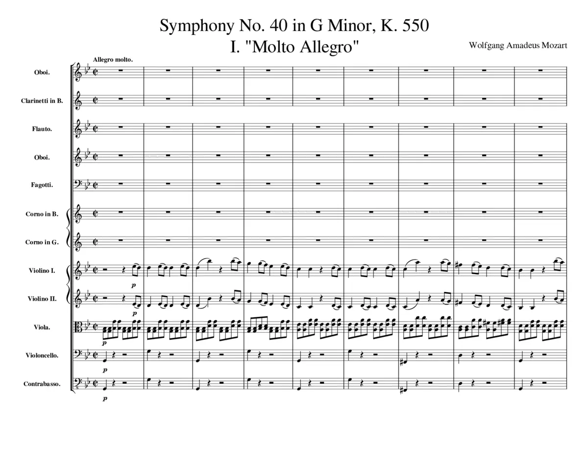Symphony No.40 in G minor K.550 - Page 1