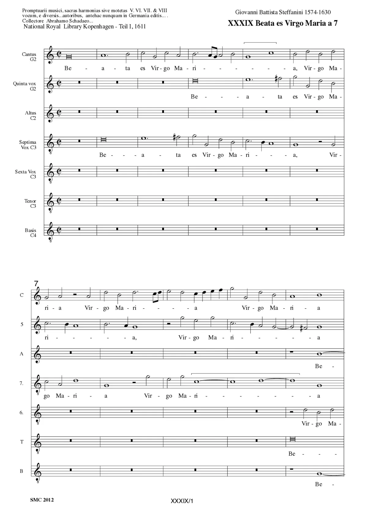Beata es Virgo Maria a 7 - Page 1