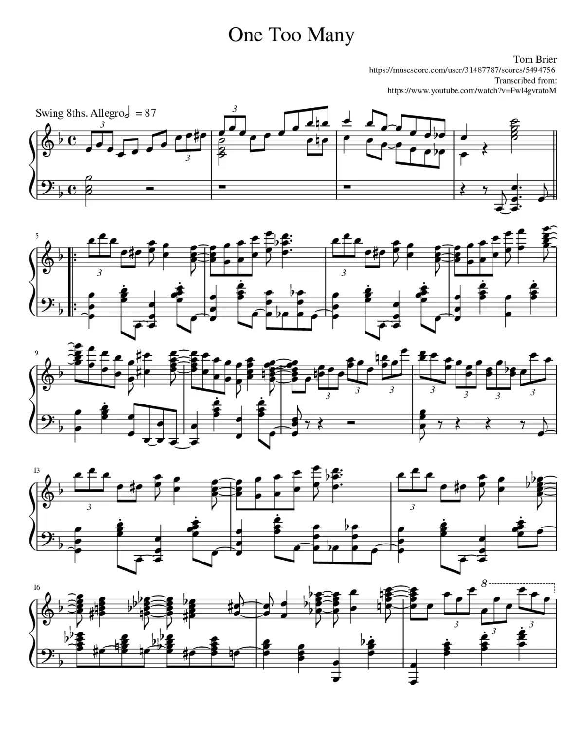 Tom Brier Improvisation - Page 1