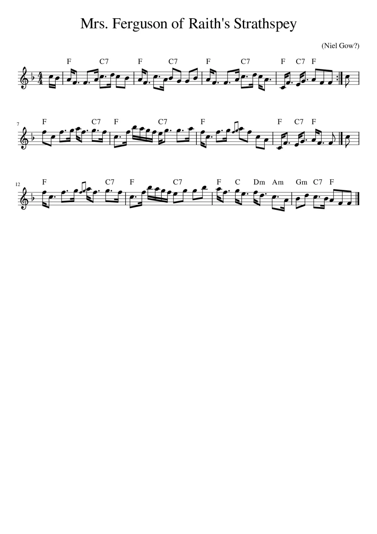 Mrs. Ferguson of Raith's Strathspey - Page 1