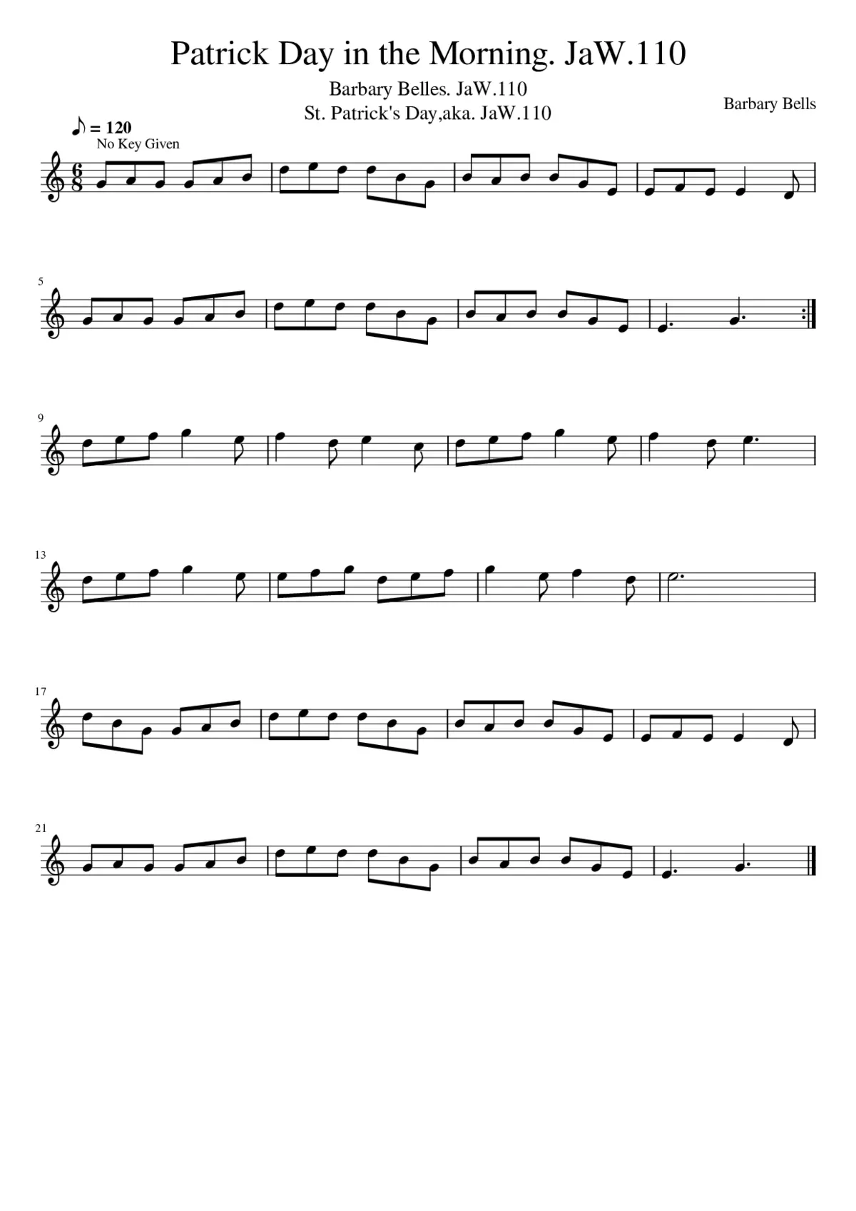 Patrick Day in the Morning. JaW.110 - Page 1
