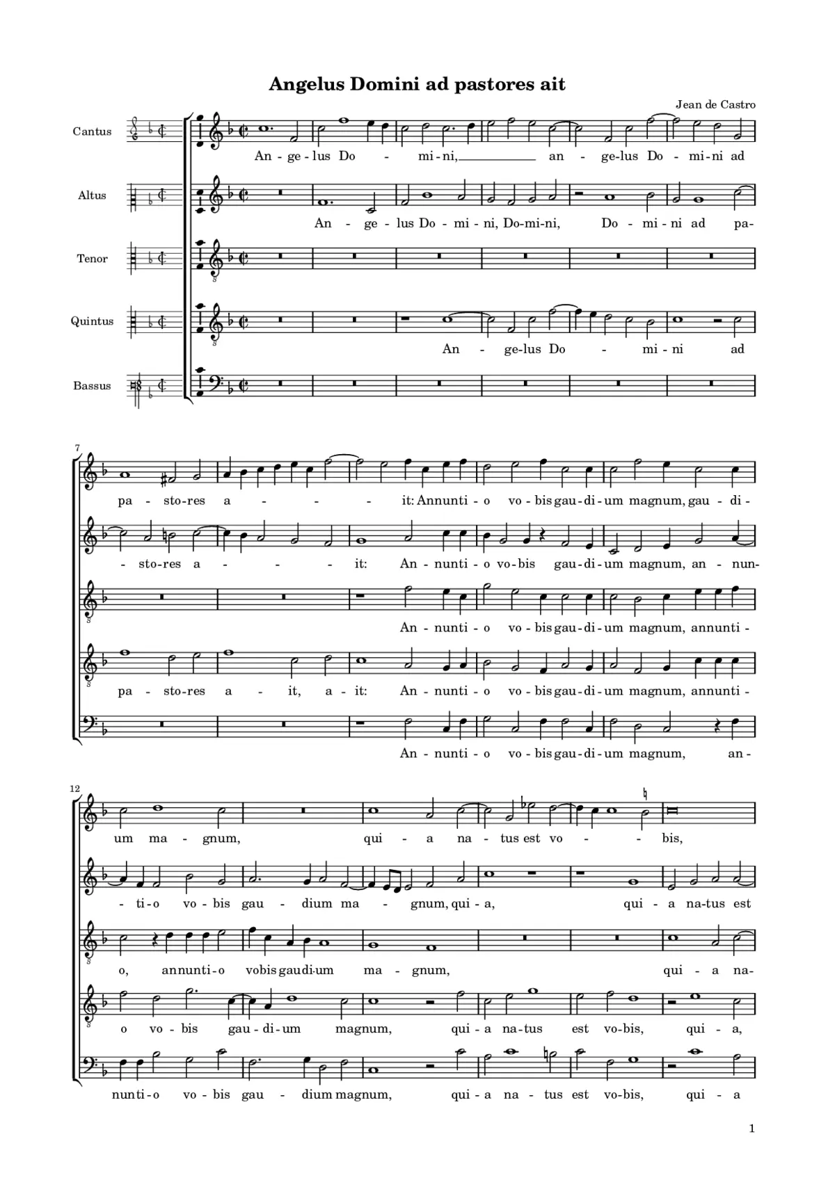 Angelus Domini ad pastores ait - Page 1