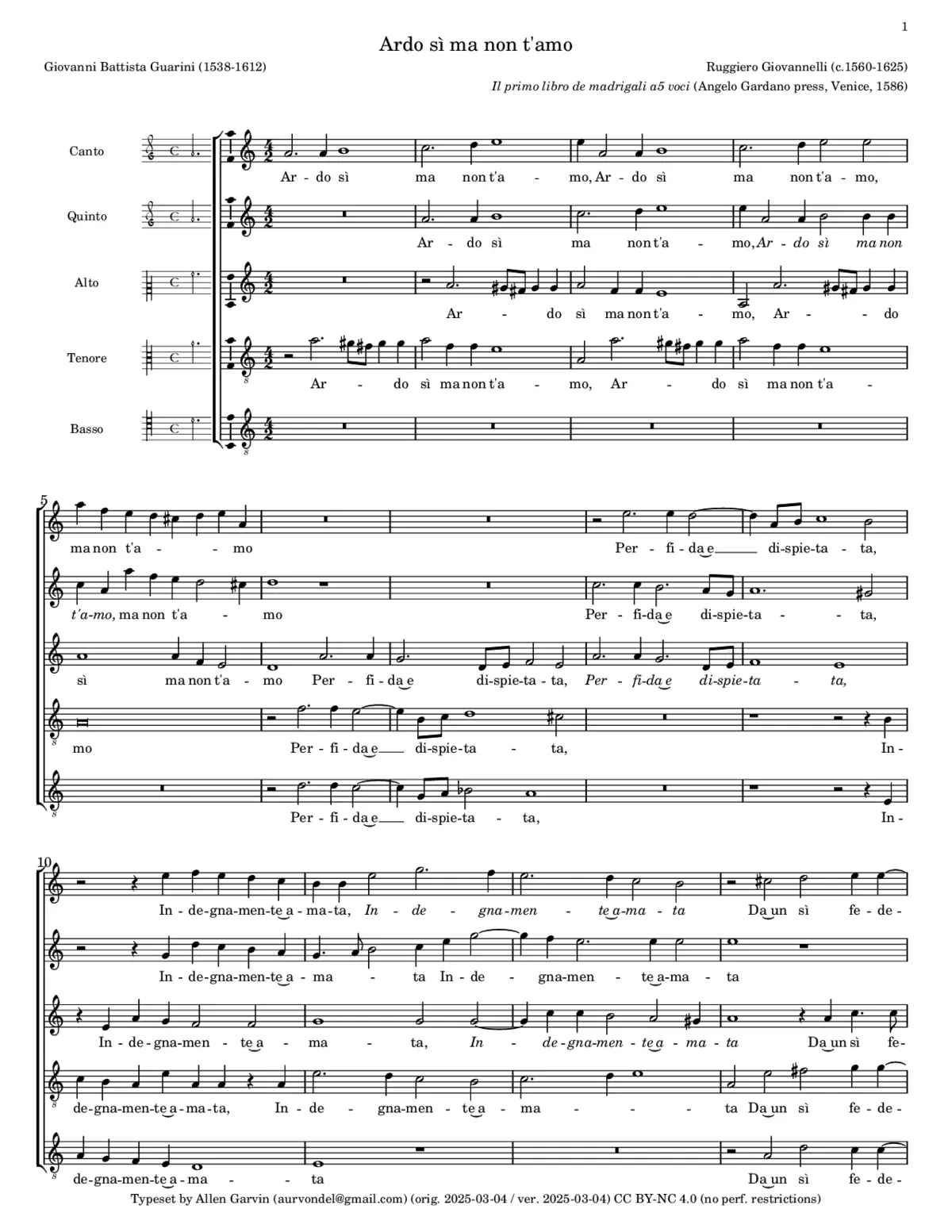 Ardo sì ma non t'amo - Page 1