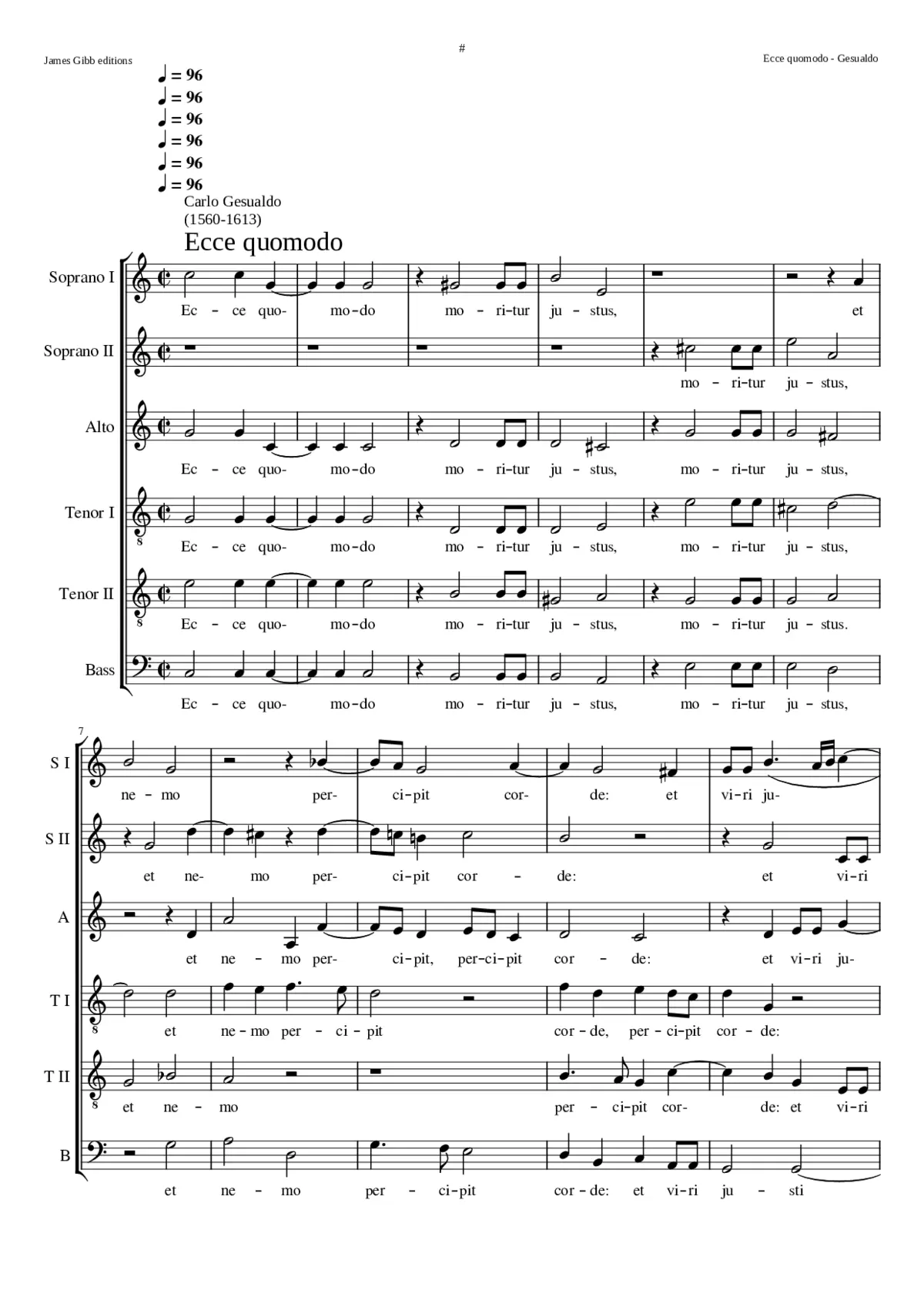 Ecce quomodo moritur justus - Page 1