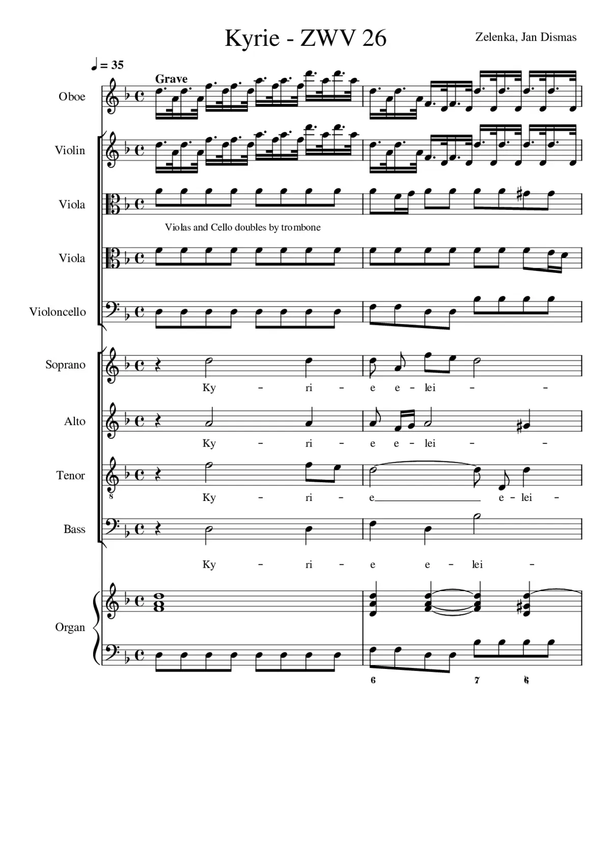 Kyrie Sanctus and Agnus Dei ZWV 26 - Page 1