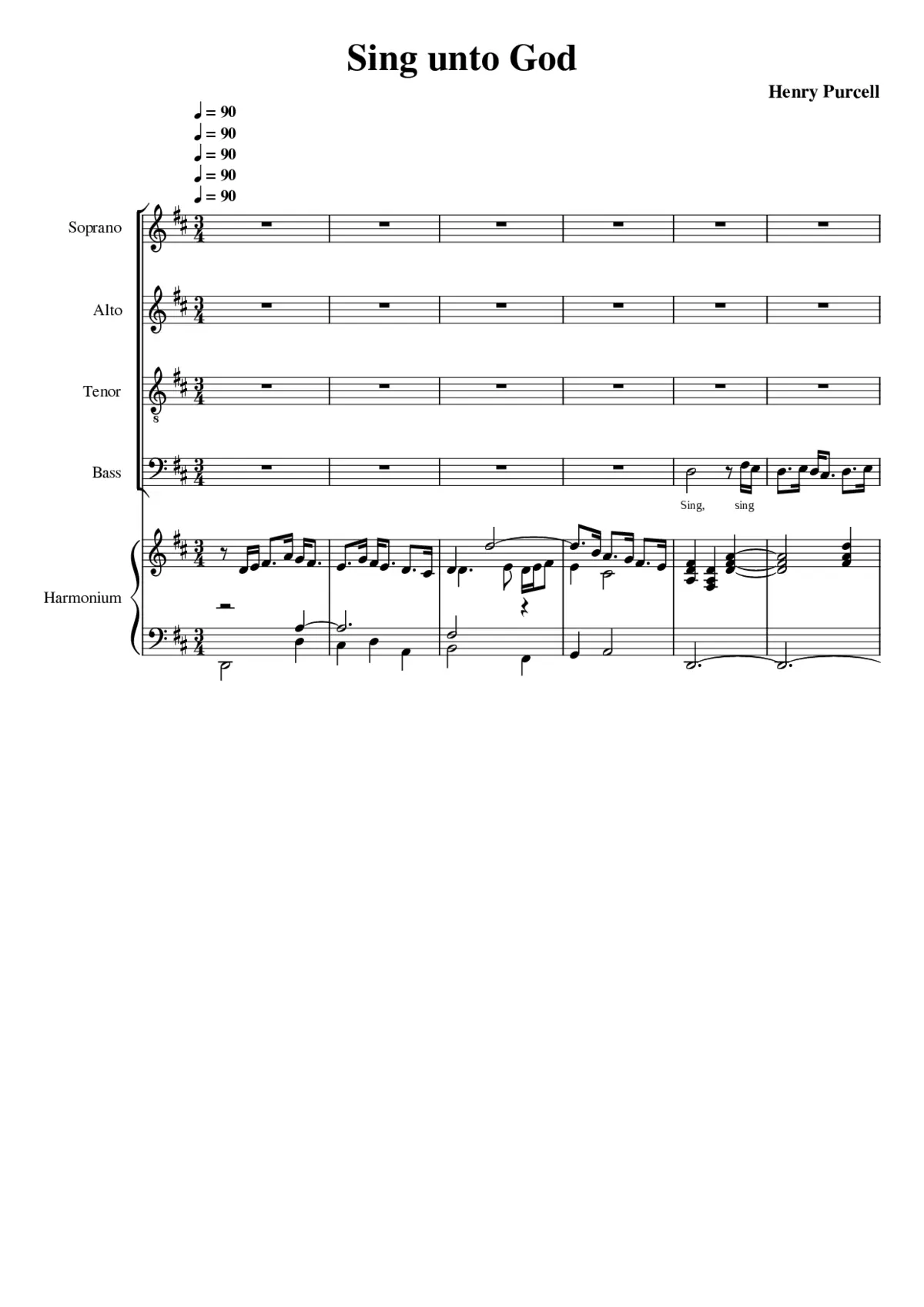 Sing unto God - Page 1