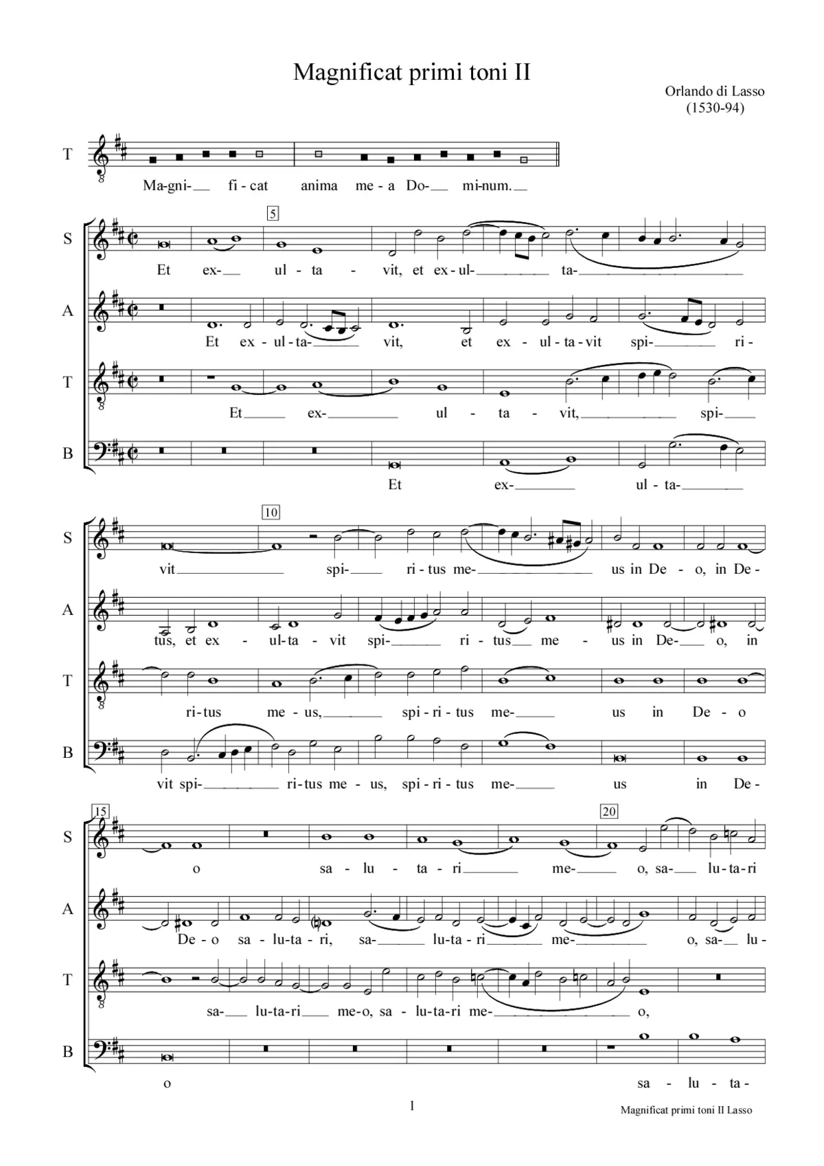 Magnificat primi toni II - Page 1