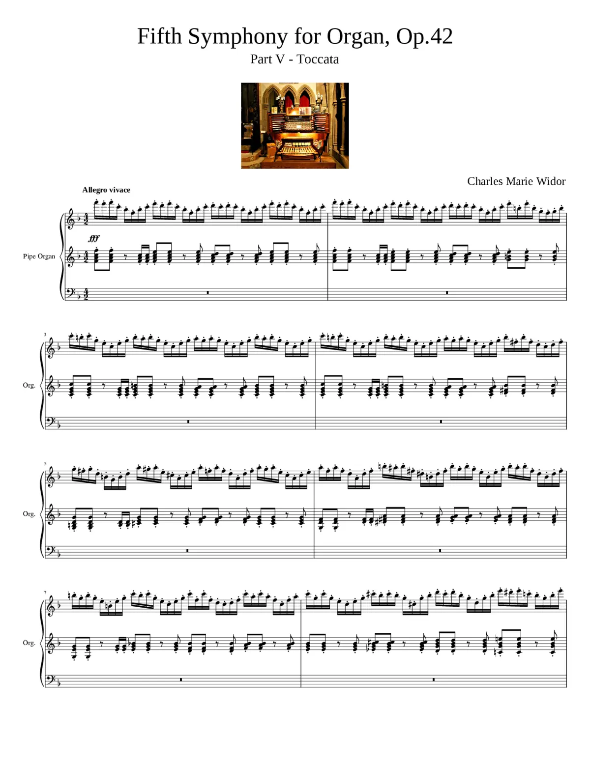 Organ Symphony No.5 Op.42 No.1 - Page 1