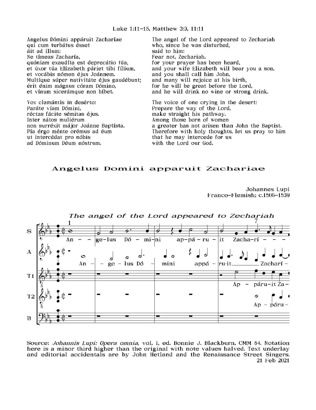 Angelus Domini apparuit Zachariae - Page 1