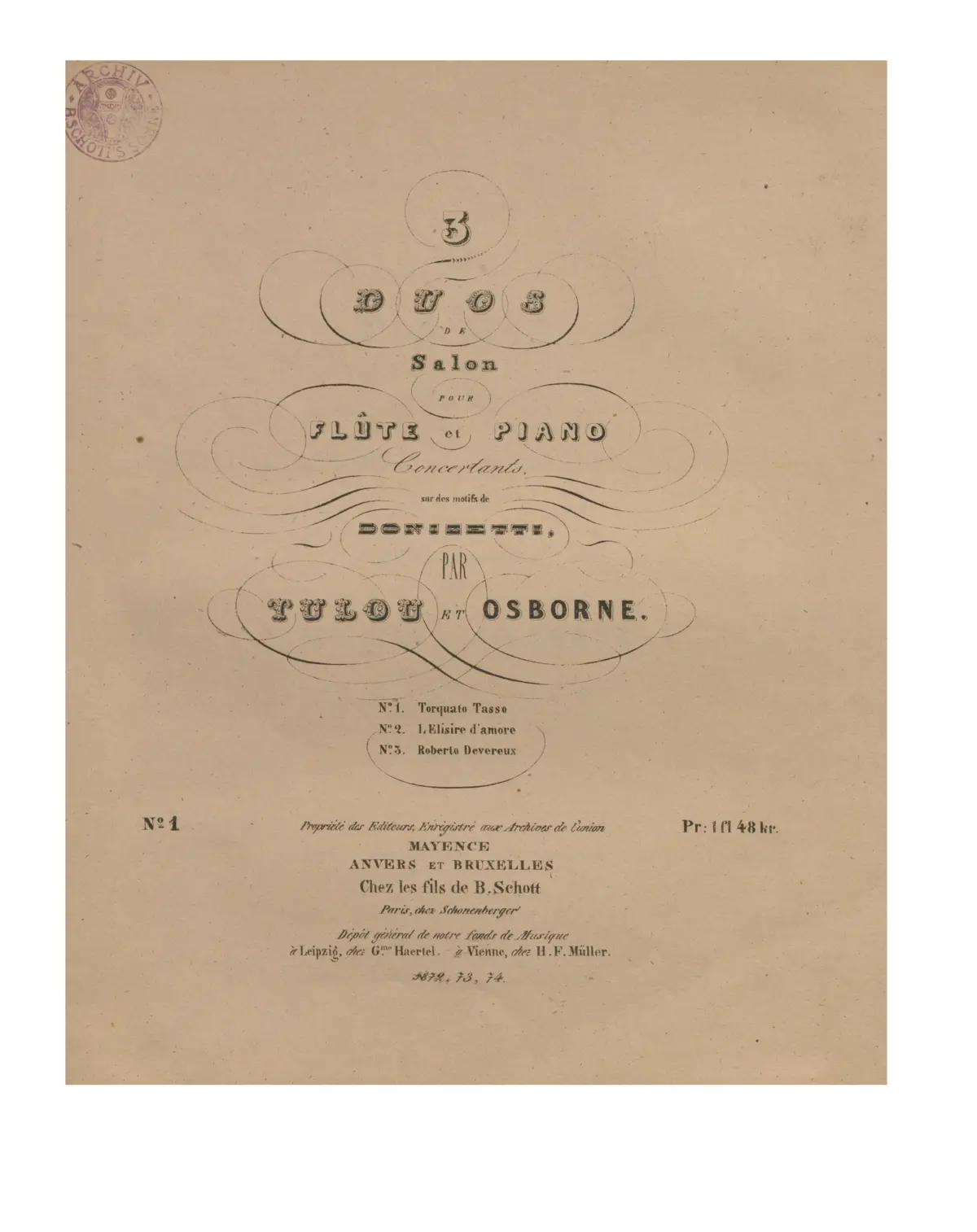3 Duos de Salon sur des Motifs de Donizetti - Page 1