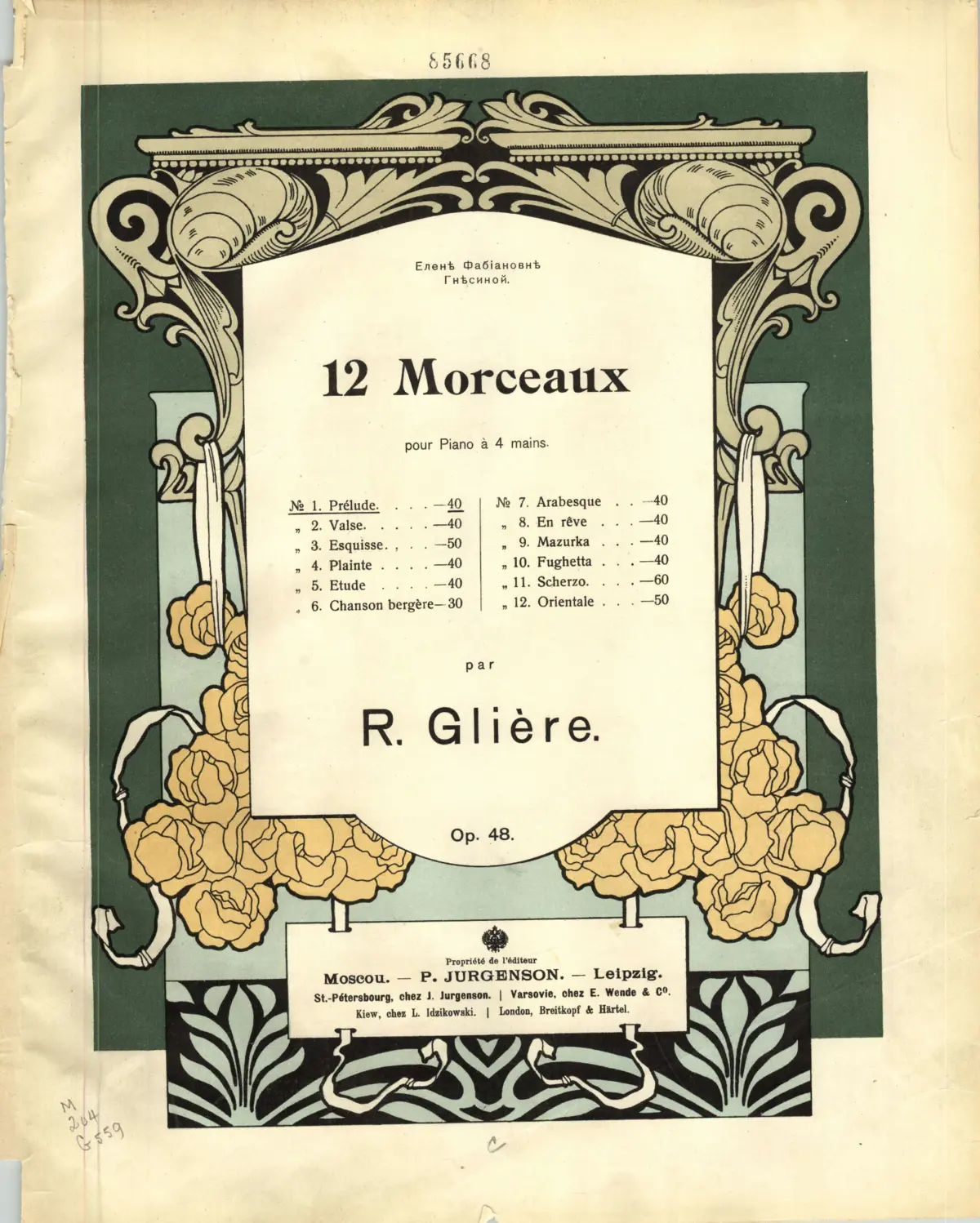 12 Morceaux pour piano à 4 mains - Page 1