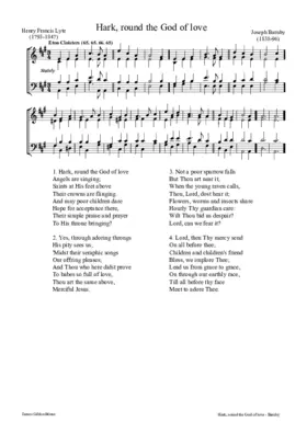 Hark, round the God of love