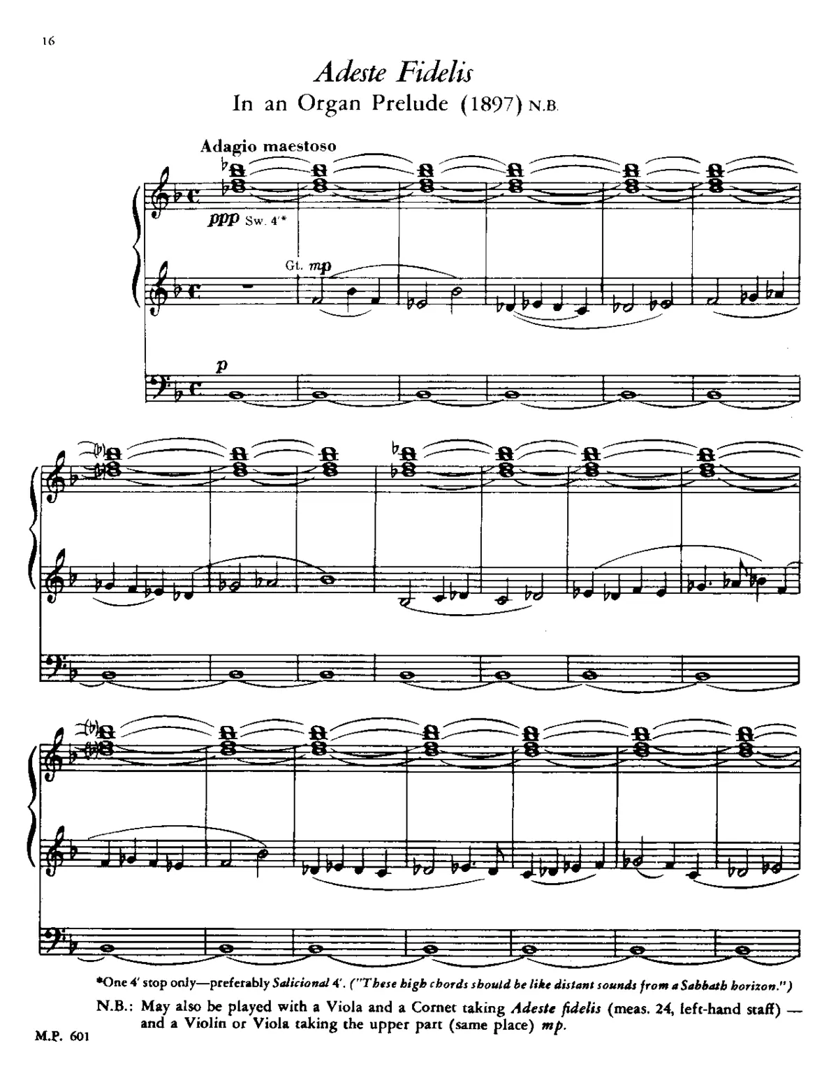 'Adeste fideles' in an Organ Prelude - Page 1