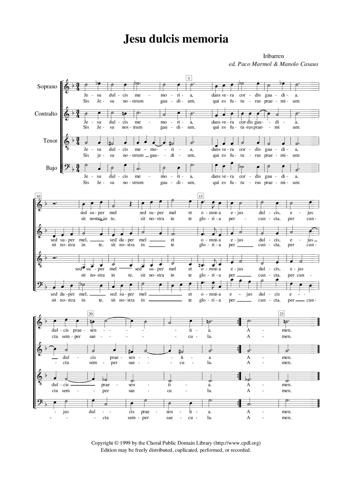 Jesu dulcis memoria - Page 1