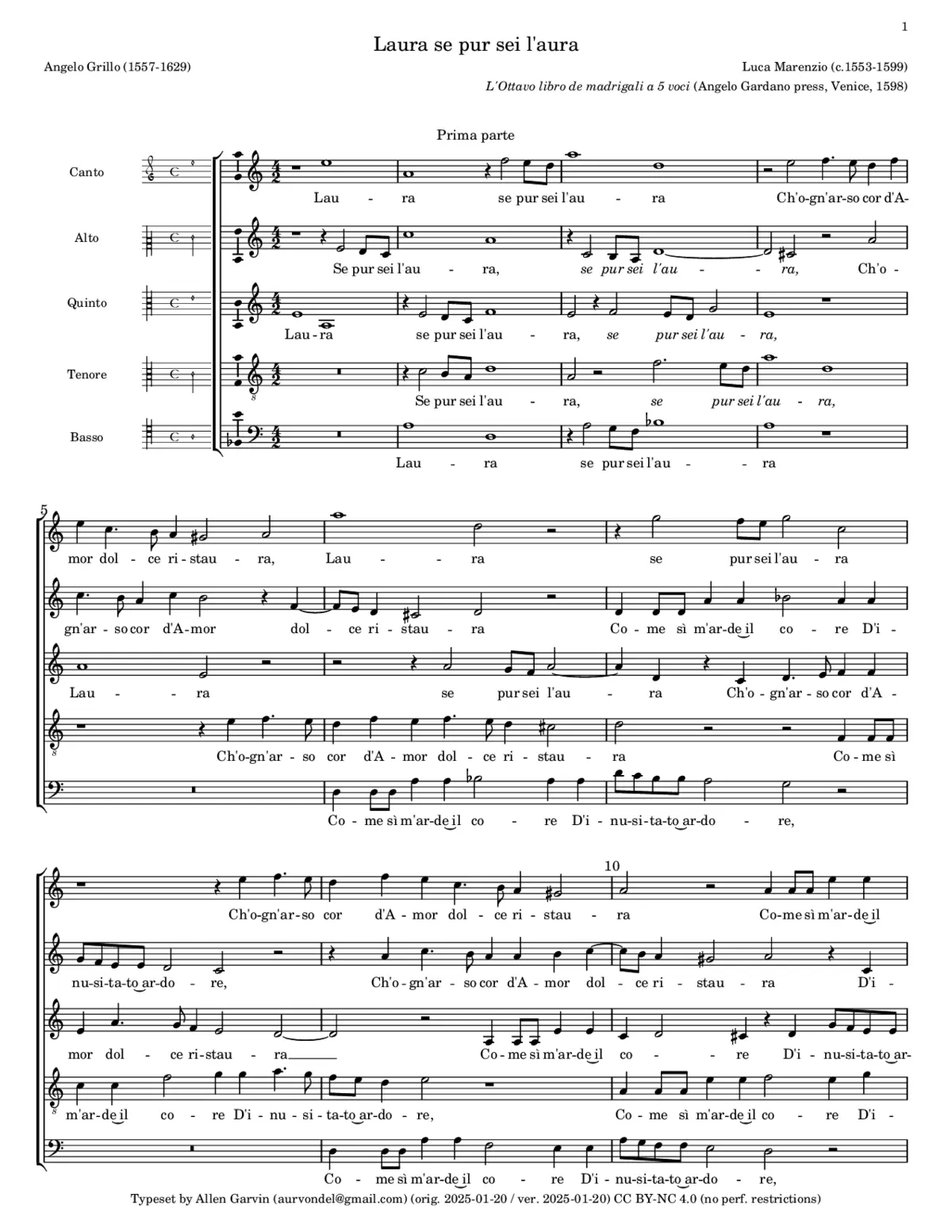 Laura, se pur sei l'aura - Page 1