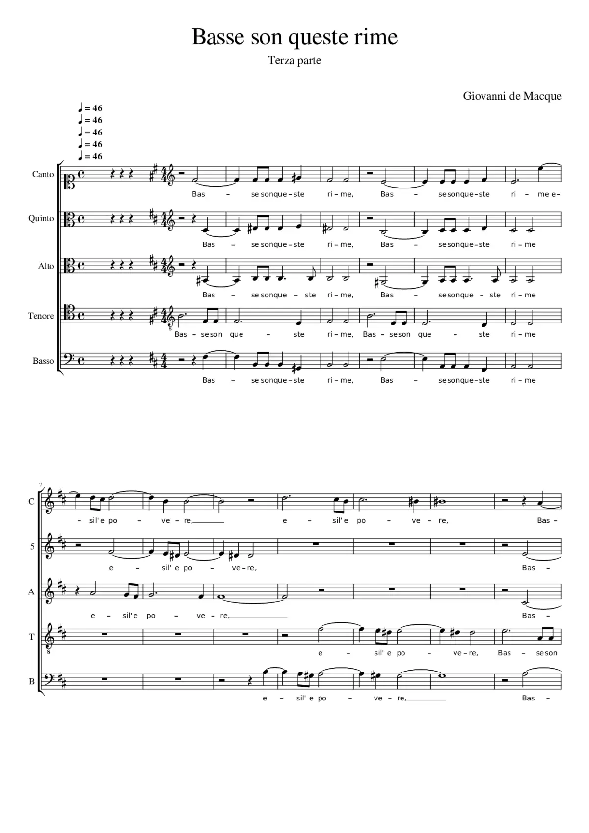 Basse son queste rime - Page 1