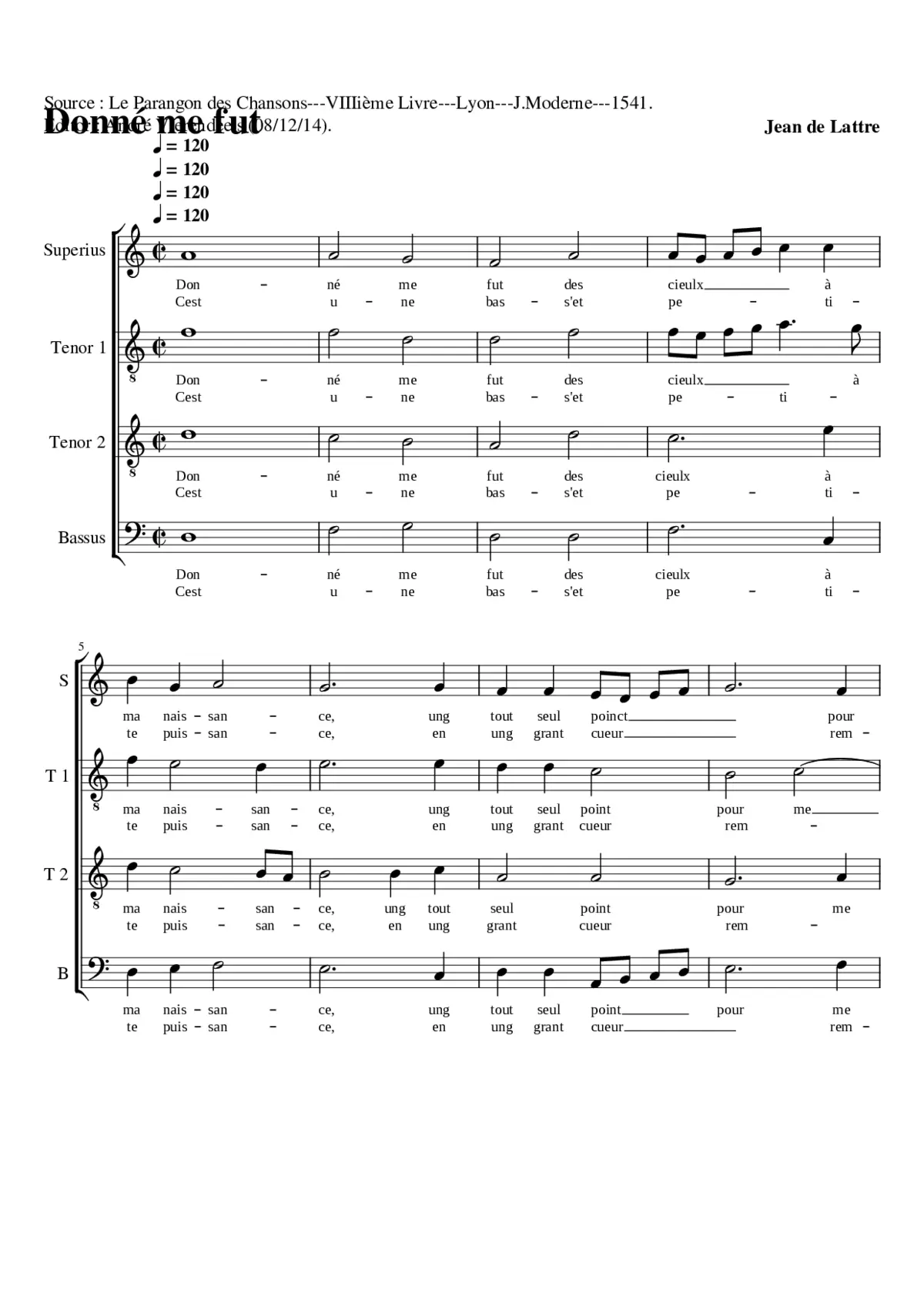 Donné me fut - Page 1