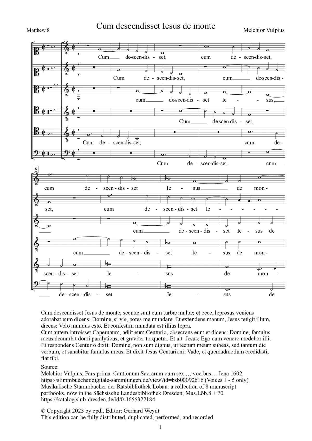 Cum descendisset Iesus - Page 1