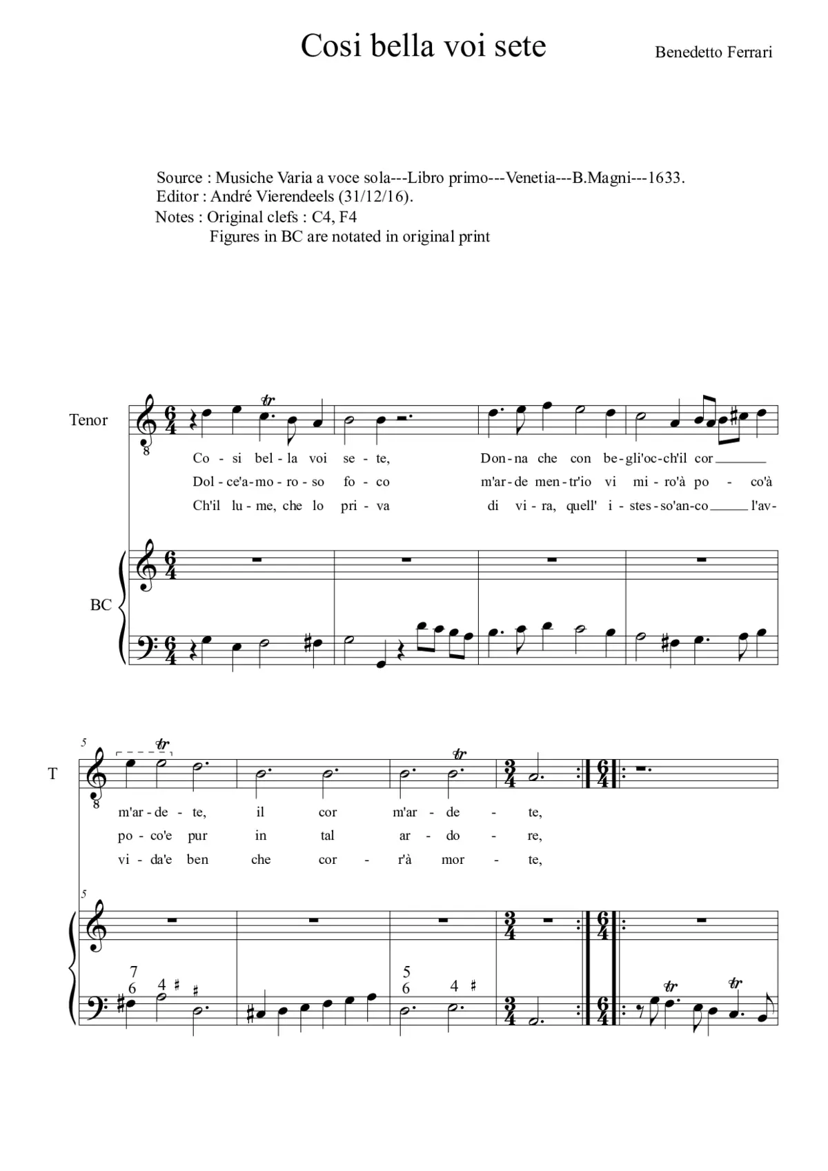Cosi bella voi sete - Page 1