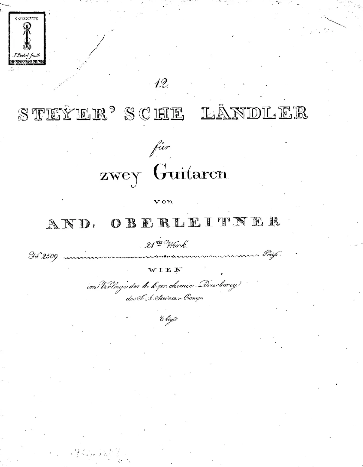 12 Steyer'sche Ländler für zwey Guitaren - Page 1