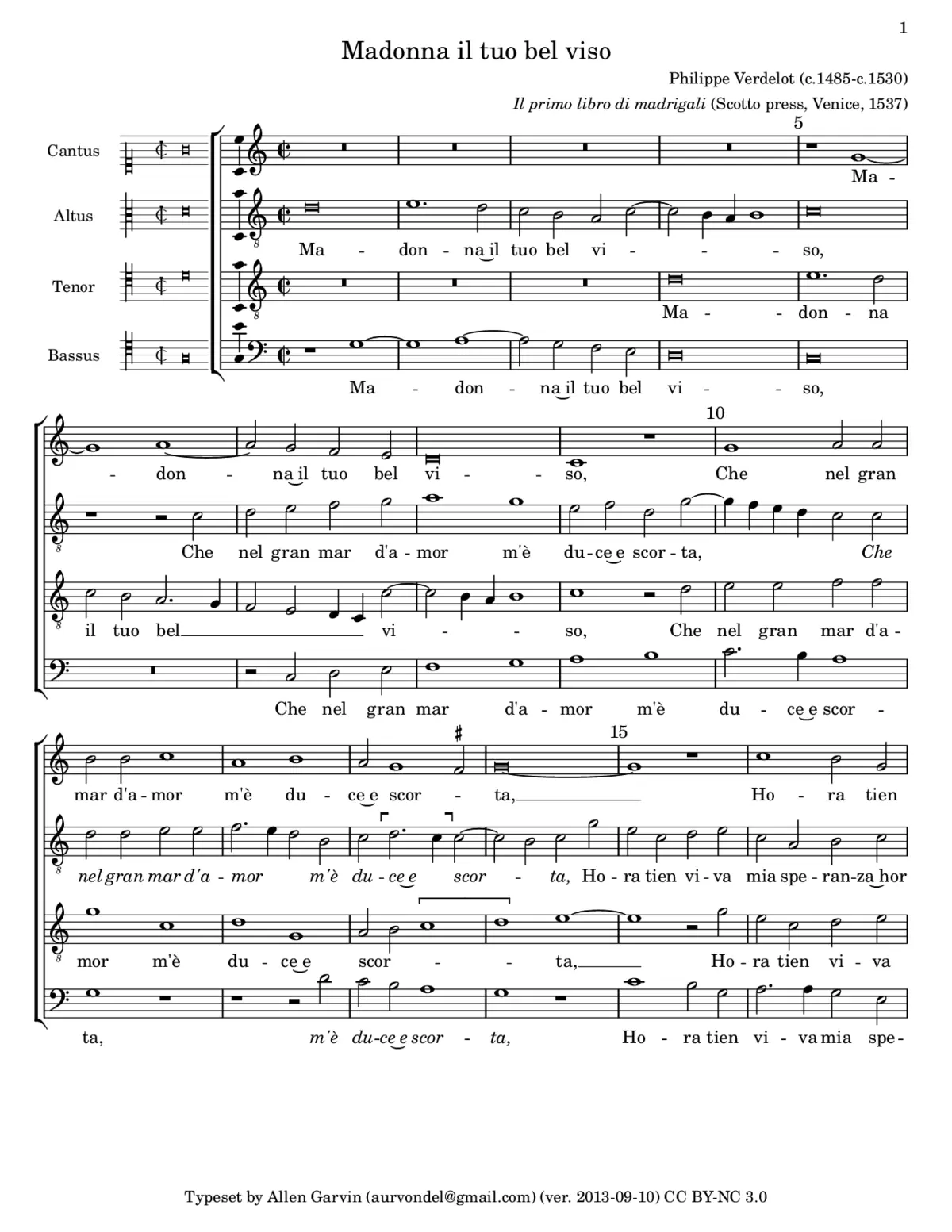 Madonna'l tuo bel viso - Page 1